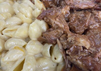 Mabs’ BBQ pulled pork mac in cheese